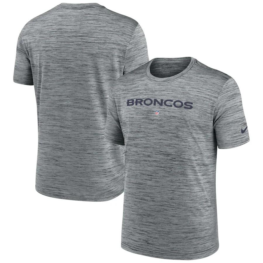 Men's Denver Broncos Grey Velocity Performance T-Shirt Men's Denver Broncos Grey Velocity Performance T-Shirt